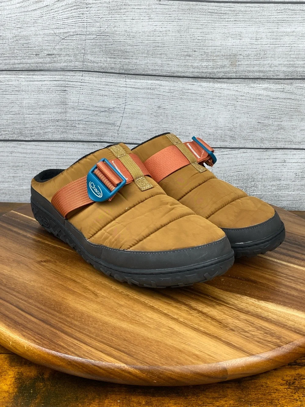Chaco Ramble Puff Clog Retro Camel Brown Cozy Slip On Shoe Men’s Size 12
